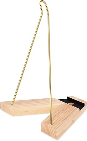 Triangular Wooden Wall Hanging Guitar Holder | Transparent Silicone Tube Protection | No-Drill Suspension Mount for Acoustic, Electric, and Bass Guitars
